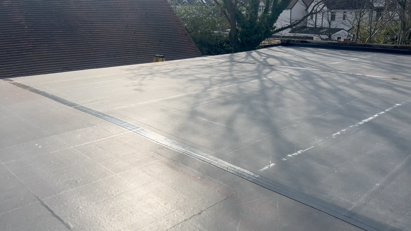 Completed EPDM flat roof on extension — Warwickshire